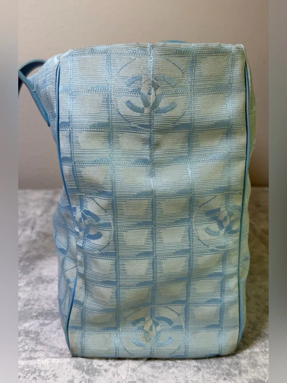 Chanel blue travel tote